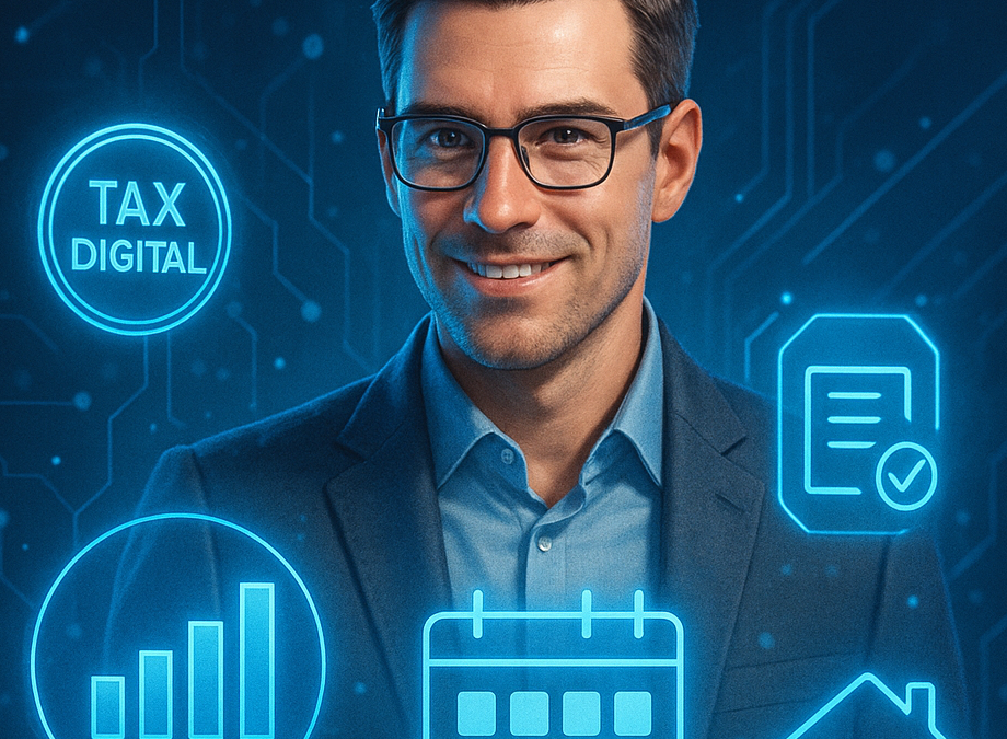“Making Tax Digital 2026 graphic showing digital tax submission, online HMRC system and MTD compliance on laptop and smartphone
