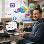 A clean, modern graphic explaining UK side-hustle tax rules, highlighting the £1,000 trading allowance, when to register for Self Assessment, and examples of common side hustles like baking, selling online, dog walking, and freelancing.