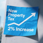 Property tax changes for landlords with updated 2 percent mortgage interest relief rate shown on a house and tax graphic.
