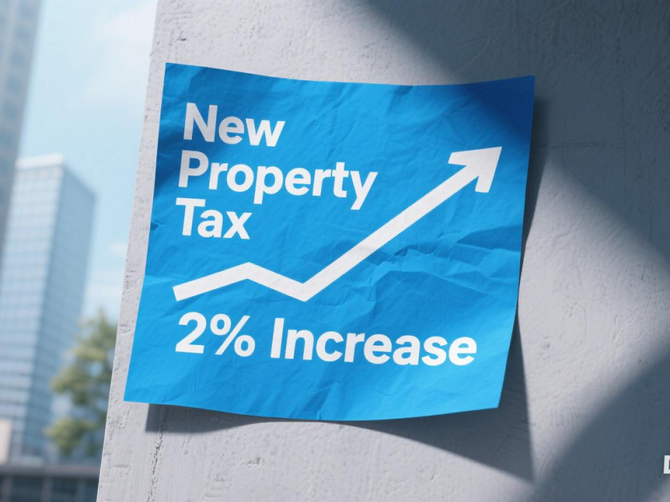 Property tax changes for landlords with updated 2 percent mortgage interest relief rate shown on a house and tax graphic.
