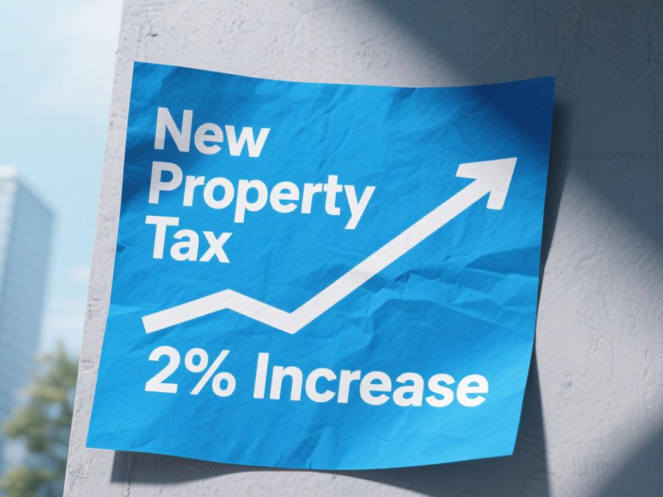 Property tax changes for landlords with updated 2 percent mortgage interest relief rate shown on a house and tax graphic.