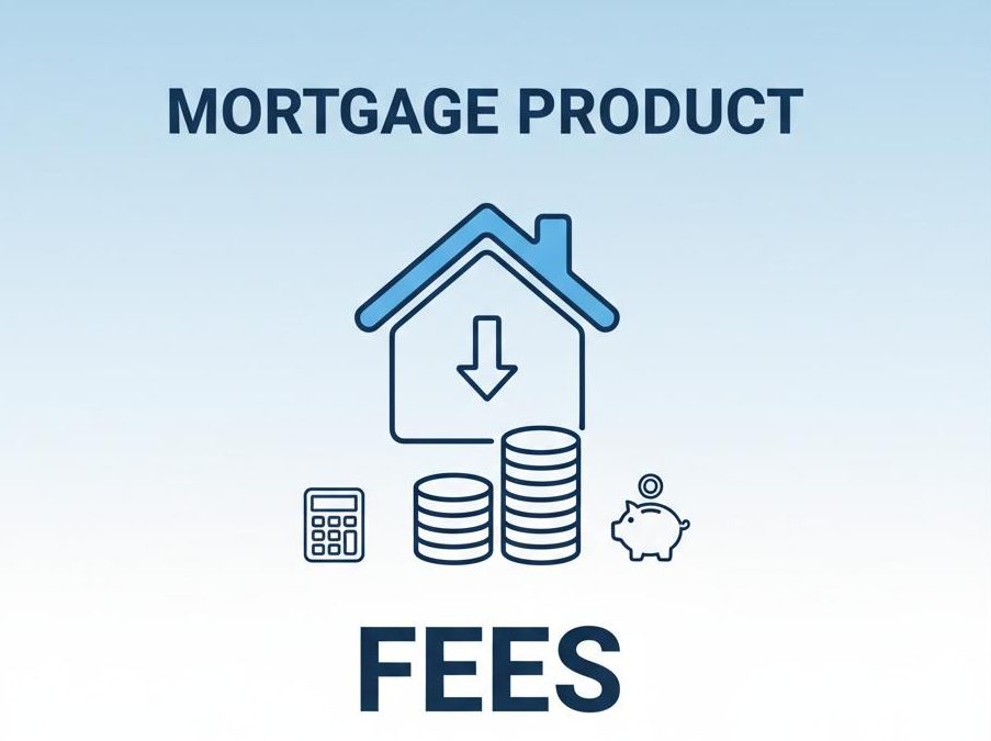 Illustration showing a landlord comparing paying a mortgage product fee upfront versus adding it to the loan.