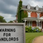 Landlord reviewing rental income records on a laptop with HMRC Property Let Campaign warning message displayed.