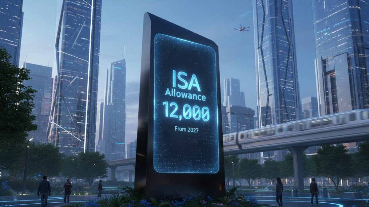 ISA allowance dropping to £12,000 from April 2027 shown in a simple financial graphic