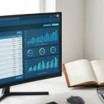 Bookkeeping reality check showing stressed business owner reviewing finances and accounts