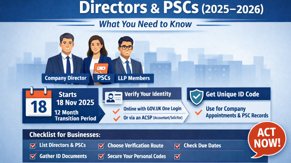 Companies House ID verification requirements for company directors and people with significant control from 2025 to 2026