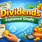 Dividends explained simply with illustrated example showing shares, income payments, and investment growth