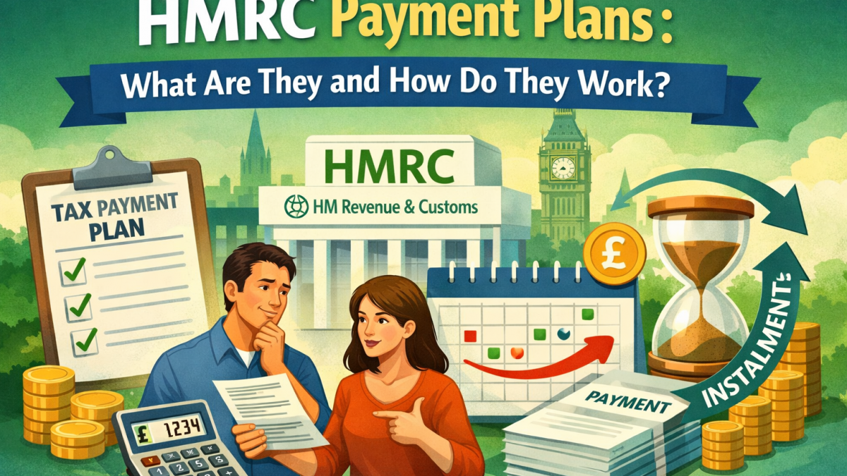 HMRC payment plans explained showing tax instalments, calculator, payment schedule and HM Revenue and Customs building