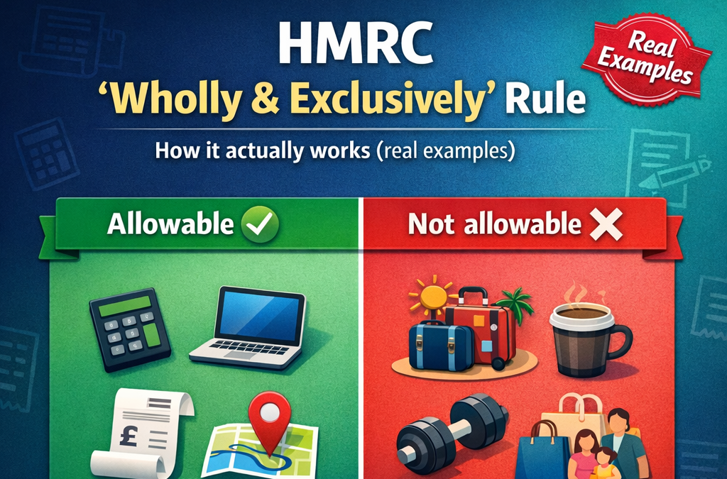 Illustration explaining HMRC’s wholly and exclusively test for allowable UK business expenses