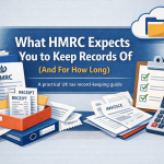 Tax records and essential documents required by HMRC including invoices, receipts, bank statements and self-assessment records