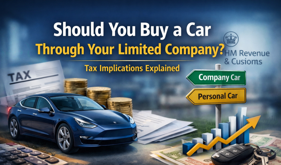 Should you buy a car through your limited company UK tax implications explained with company car versus personal car sign and tax documents
