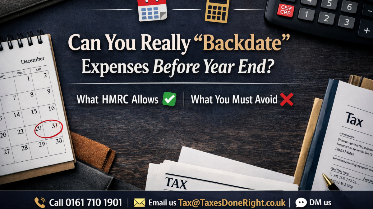 Can you really backdate expenses before year end HMRC rules guide UK Taxes Done Right