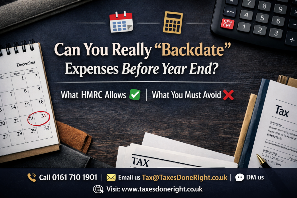 Can you really backdate expenses before year end HMRC rules guide UK Taxes Done Right