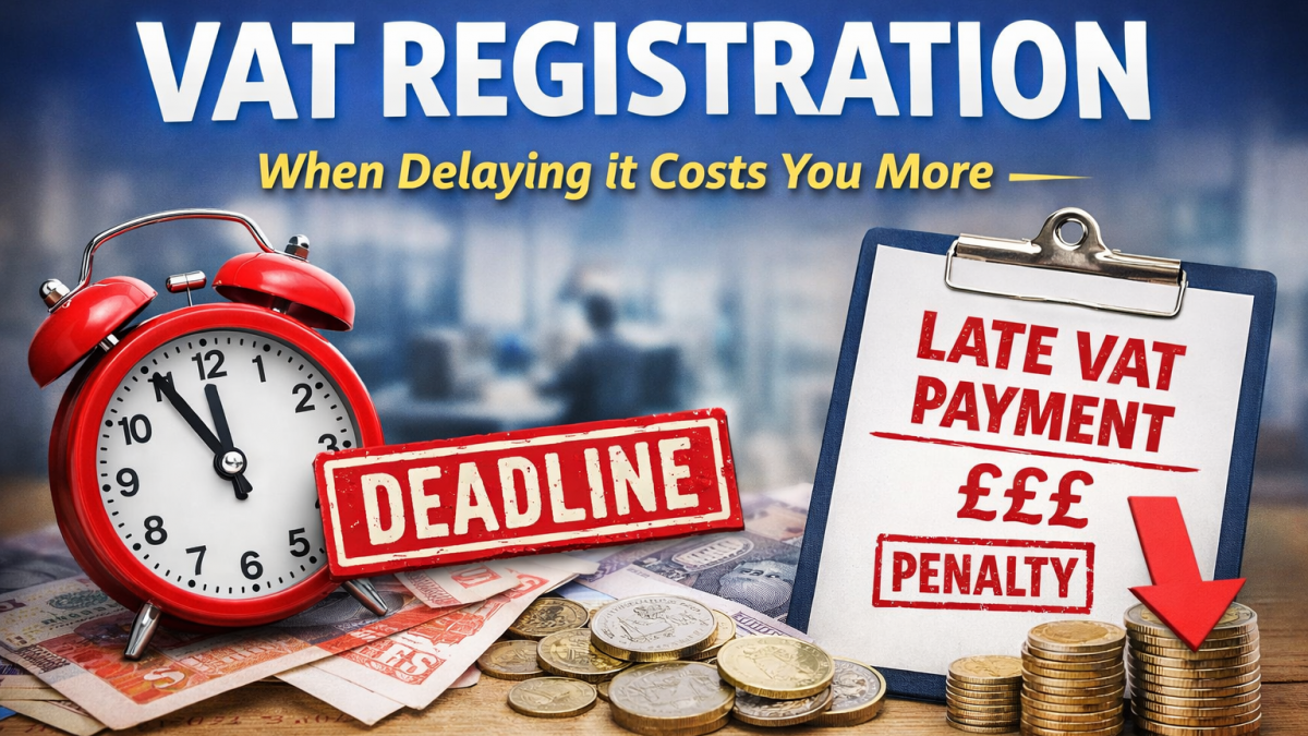 VAT registration deadline concept showing penalties and late VAT payment costs for UK businesses