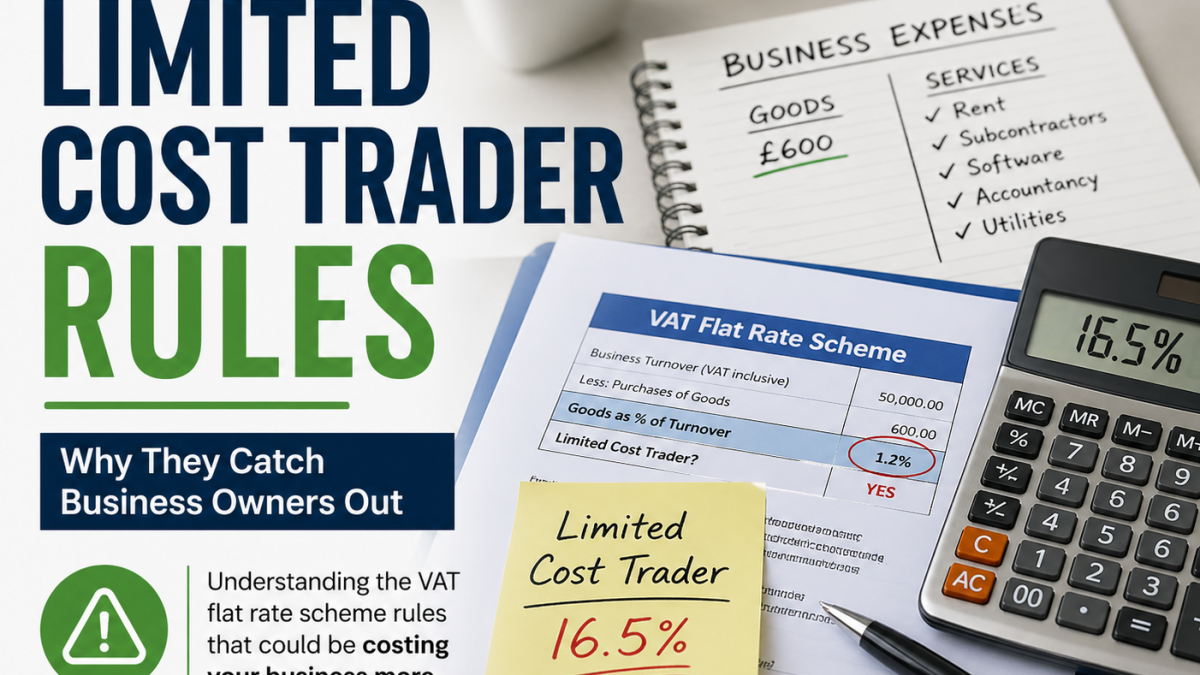 Limited cost trader rules UK VAT flat rate scheme showing 16.5 percent rate and business expenses