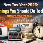 New Tax Year 2026 UK checklist showing 7 things you should do today including tax code, allowances and MTD preparation
