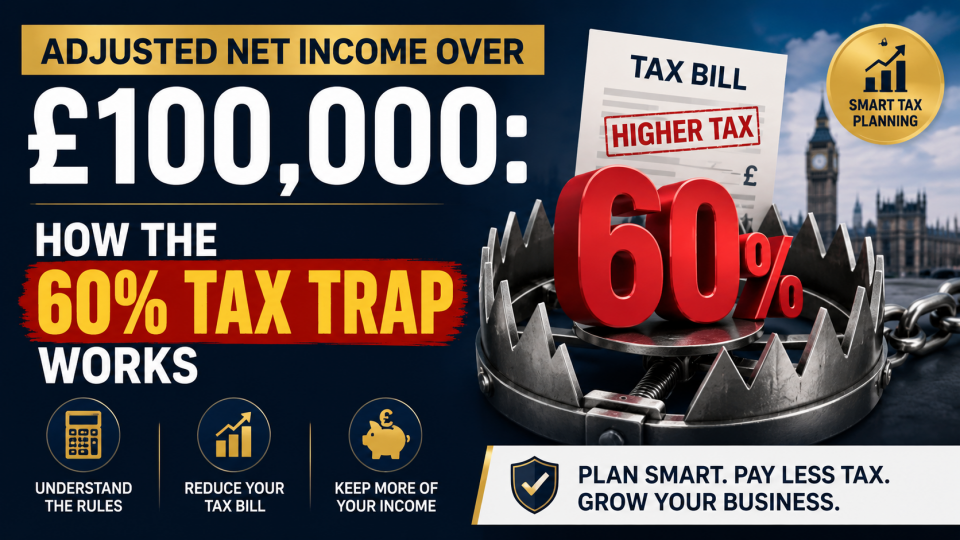 £100k 60% Tax Trap explained for UK taxpayers with adjusted net income over £100,000