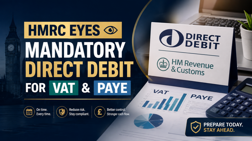 HMRC considers mandatory Direct Debit for VAT and PAYE payments, highlighting potential changes to how UK businesses manage tax payments, compliance and cash flow.