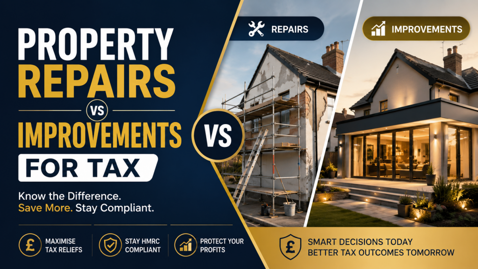 Property Repairs vs Improvements for Tax – UK tax guide for landlords and business owners