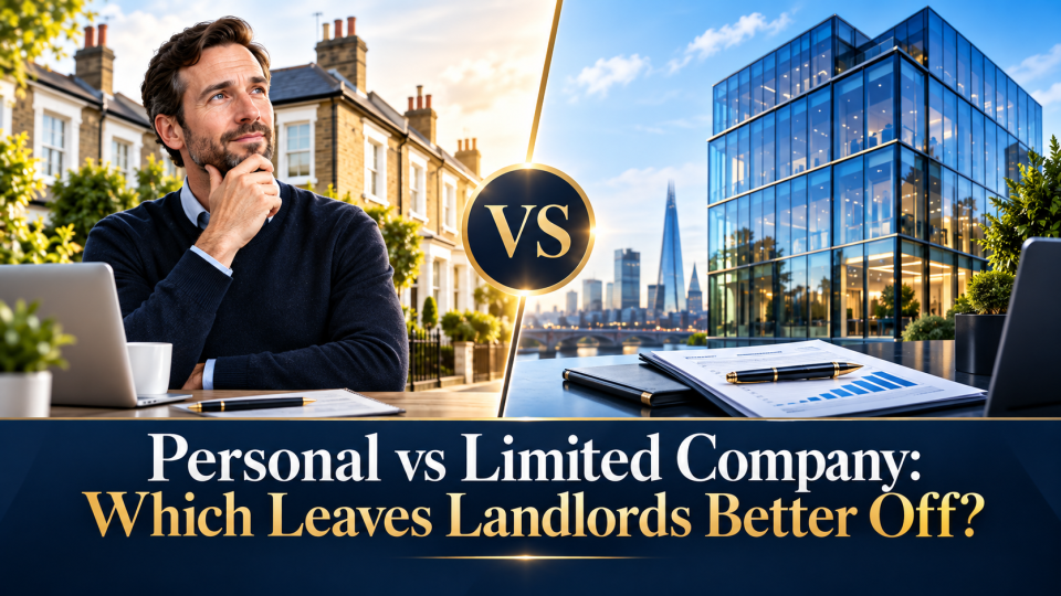 Personal vs Limited Company comparison for UK landlords weighing personal property ownership against a limited company in 2026/27.