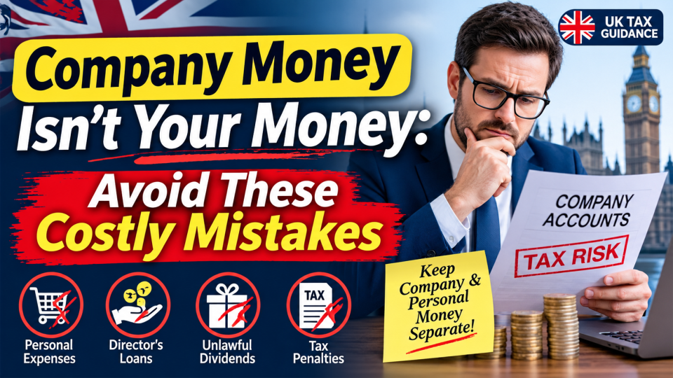 Company Money Isn’t Your Money – UK tax guidance for limited company directors on avoiding costly mistakes with personal expenses, director's loans, unlawful dividends and tax penalties.