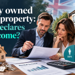 Jointly owned rental property tax guide showing UK landlords, rental income, HMRC Self Assessment and the 50/50 income split rule.