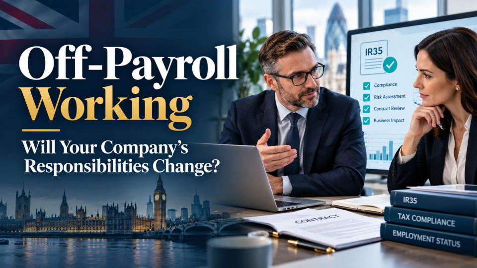 Off-Payroll Working IR35 rules and changing company responsibilities under UK tax legislation, including compliance and employment status assessments.