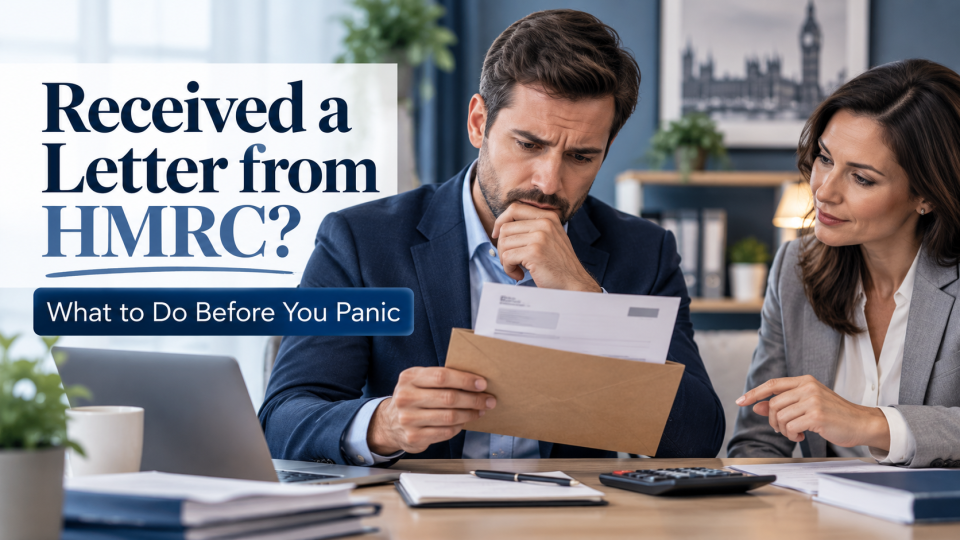 Received a Letter from HMRC – business owner reviewing an HMRC letter with a UK tax adviser before responding